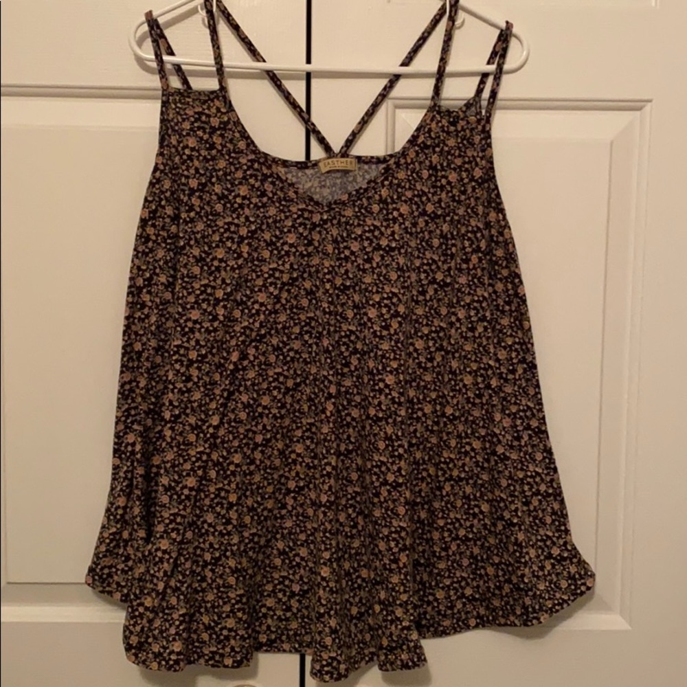 Floral Print Sleeveless Flowy Tank Top